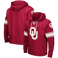 Men's Colosseum Crimson Oklahoma Sooners 2.0 Lace-Up Pullover Hoodie
