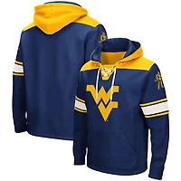 Men's Colosseum Navy West Virginia Mountaineers 2.0 Lace-Up Pullover Hoodie