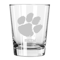 Clemson Tigers 15oz. Personalized Double Old Fashion Etched Glass