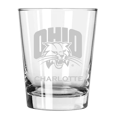 Ohio Bobcats 15oz. Personalized Double Old Fashion Etched Glass