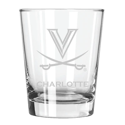 Virginia Cavaliers 15oz. Personalized Double Old Fashion Etched Glass