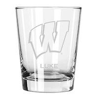 Wisconsin Badgers 15oz. Personalized Double Old Fashion Etched Glass