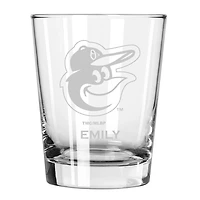 Baltimore Orioles 15oz. Personalized Double Old Fashion Etched Glass