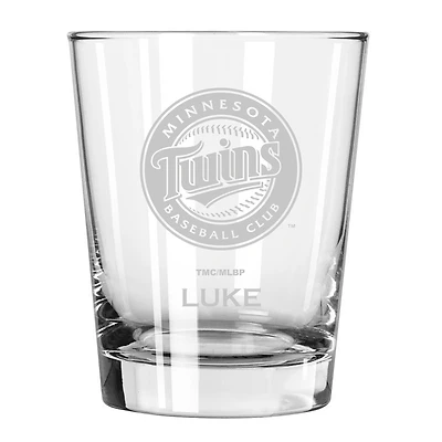 Minnesota Twins 15oz. Personalized Double Old Fashion Etched Glass