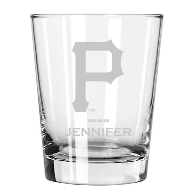 Pittsburgh Pirates 15oz. Personalized Double Old Fashion Etched Glass