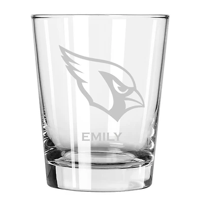Arizona Cardinals 15oz. Personalized Double Old Fashion Etched Glass