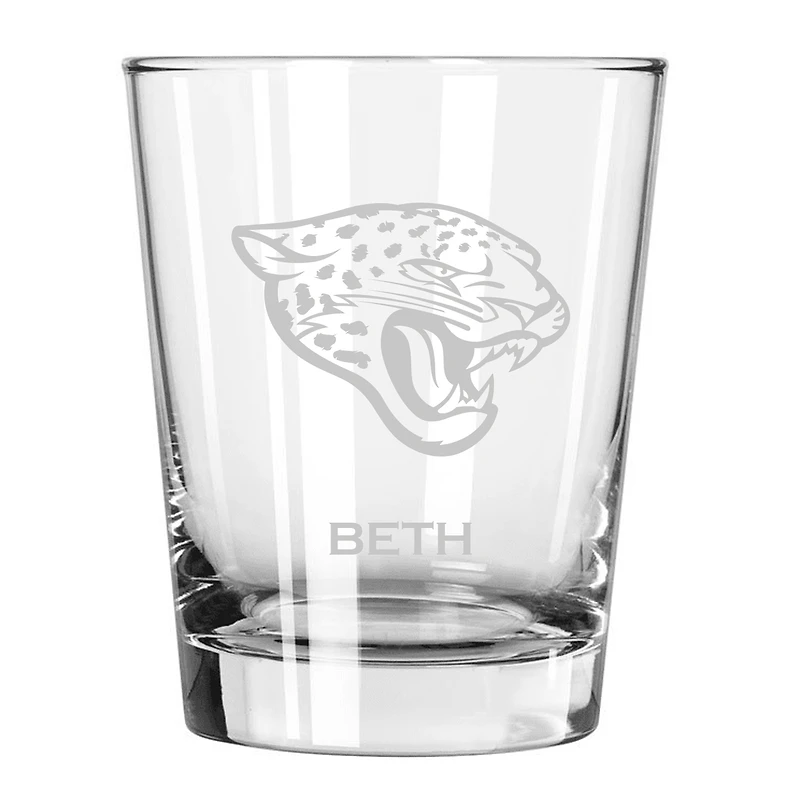 Jacksonville Jaguars 15oz. Personalized Double Old Fashion Etched Glass