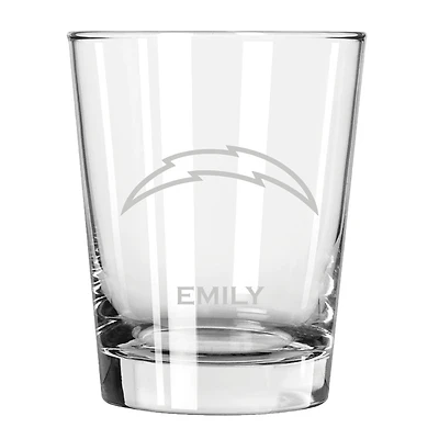 Los Angeles Chargers 15oz. Personalized Double Old Fashion Etched Glass