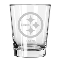 Pittsburgh Steelers 15oz. Personalized Double Old Fashion Etched Glass