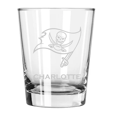 Tampa Bay Buccaneers 15oz. Personalized Double Old Fashion Etched Glass