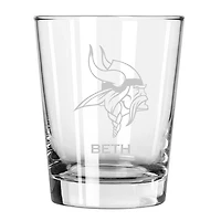 Minnesota Vikings 15oz. Personalized Double Old Fashion Etched Glass