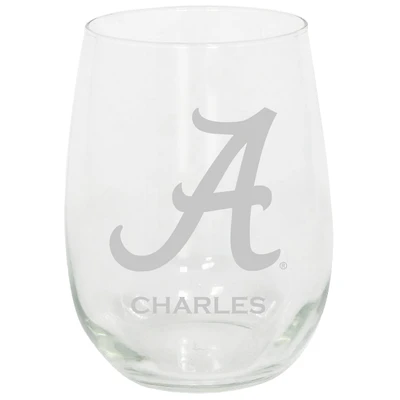 Alabama Crimson Tide 15oz. Personalized Stemless Etched Glass Tumbler