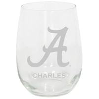 Alabama Crimson Tide 15oz. Personalized Stemless Etched Glass Tumbler