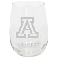 Arizona Wildcats 15oz. Personalized Stemless Etched Glass Tumbler
