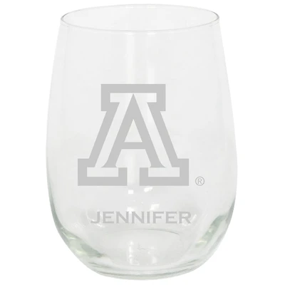 Arizona Wildcats 15oz. Personalized Stemless Etched Glass Tumbler