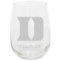 Duke Blue Devils 15oz. Personalized Stemless Etched Glass Tumbler