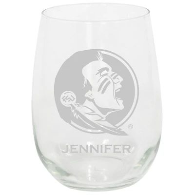 Florida State Seminoles 15oz. Personalized Stemless Etched Glass Tumbler