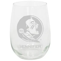 Florida State Seminoles 15oz. Personalized Stemless Etched Glass Tumbler