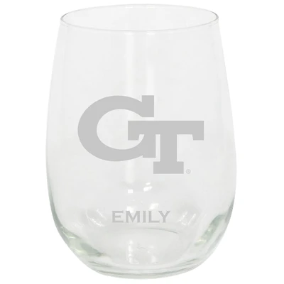 Georgia Tech Yellow Jackets 15oz. Personalized Stemless Etched Glass Tumbler