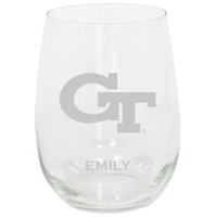 Georgia Tech Yellow Jackets 15oz. Personalized Stemless Etched Glass Tumbler