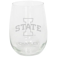 Iowa State Cyclones 15oz. Personalized Stemless Etched Glass Tumbler