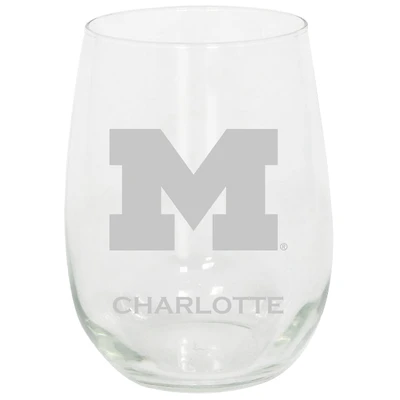 Michigan Wolverines 15oz. Personalized Stemless Etched Glass Tumbler