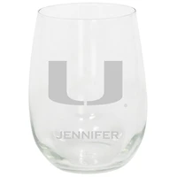 Miami Hurricanes 15oz. Personalized Stemless Etched Glass Tumbler