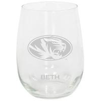 Missouri Tigers 15oz. Personalized Stemless Etched Glass Tumbler