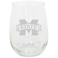 Mississippi State Bulldogs 15oz. Personalized Stemless Etched Glass Tumbler