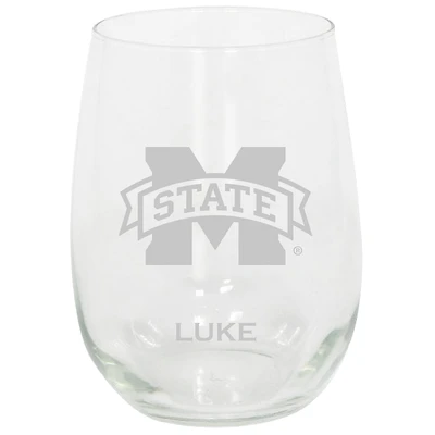 Mississippi State Bulldogs 15oz. Personalized Stemless Etched Glass Tumbler
