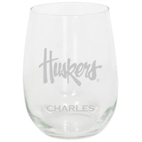 Nebraska Huskers 15oz. Personalized Stemless Etched Glass Tumbler