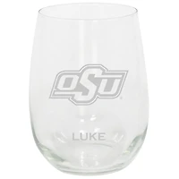 Oklahoma State Cowboys 15oz. Personalized Stemless Etched Glass Tumbler