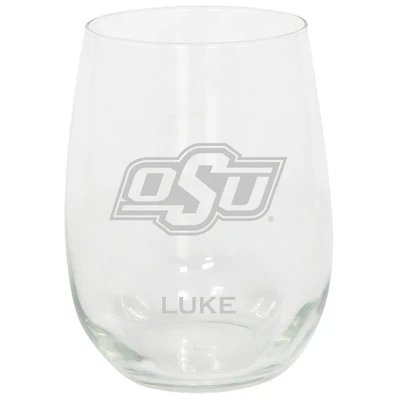 Oklahoma State Cowboys 15oz. Personalized Stemless Etched Glass Tumbler