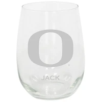 Oregon Ducks 15oz. Personalized Stemless Etched Glass Tumbler