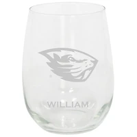 Oregon State Beavers 15oz. Personalized Stemless Etched Glass Tumbler
