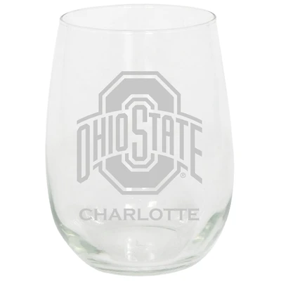Ohio State Buckeyes 15oz. Personalized Stemless Etched Glass Tumbler