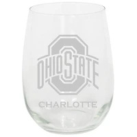 Ohio State Buckeyes 15oz. Personalized Stemless Etched Glass Tumbler