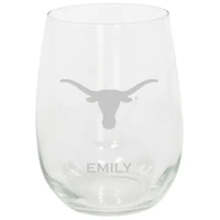 Texas Longhorns 15oz. Personalized Stemless Etched Glass Tumbler