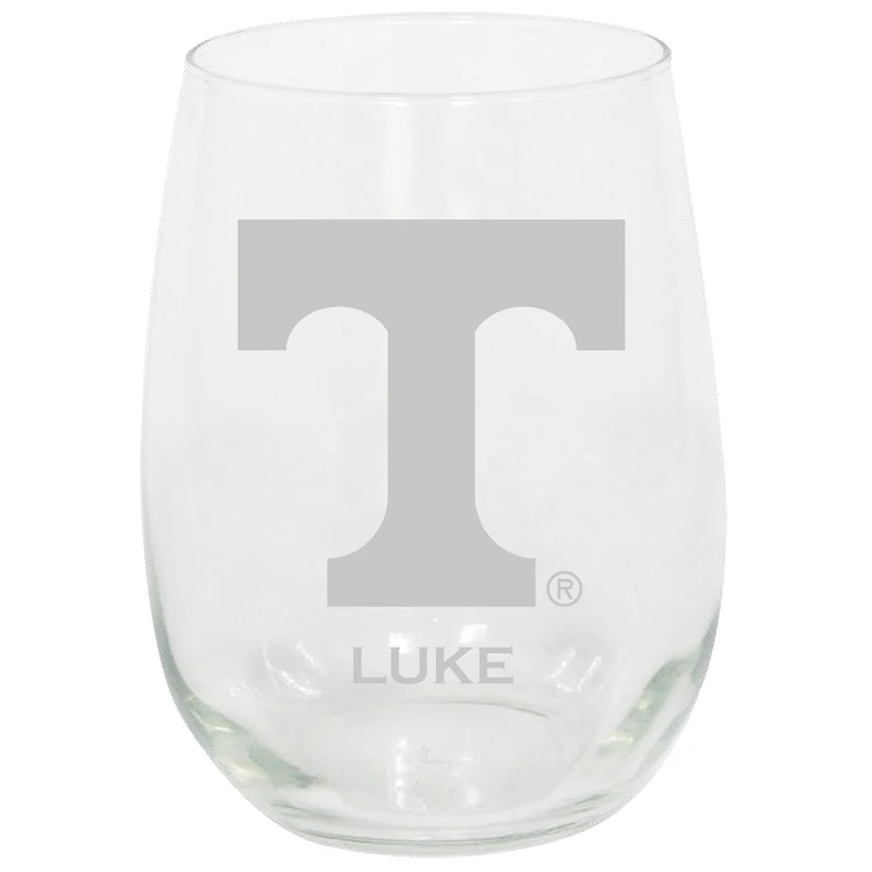 Tennessee Volunteers 15oz. Personalized Stemless Etched Glass Tumbler