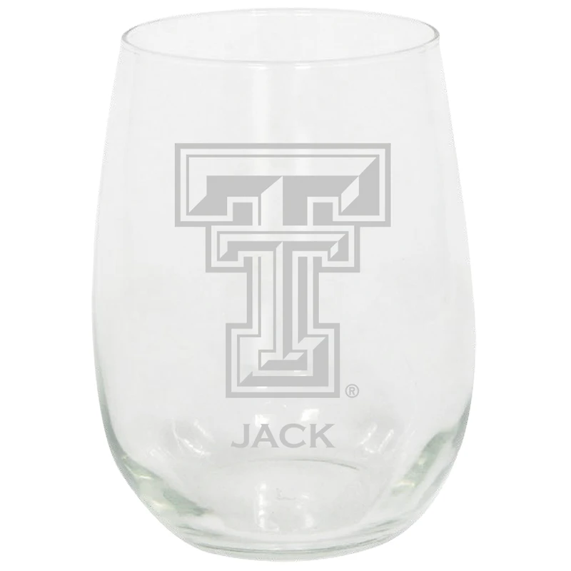 Texas Tech Red Raiders 15oz. Personalized Stemless Etched Glass Tumbler