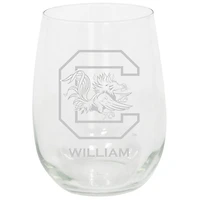 South Carolina Gamecocks 15oz. Personalized Stemless Etched Glass Tumbler