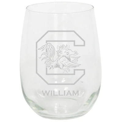 South Carolina Gamecocks 15oz. Personalized Stemless Etched Glass Tumbler