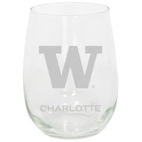 Washington Huskies 15oz. Personalized Stemless Etched Glass Tumbler