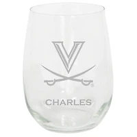 Virginia Cavaliers 15oz. Personalized Stemless Etched Glass Tumbler