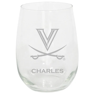 Virginia Cavaliers 15oz. Personalized Stemless Etched Glass Tumbler