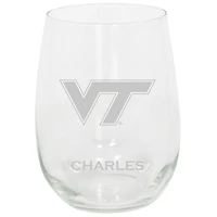 Virginia Tech Hokies 15oz. Personalized Stemless Etched Glass Tumbler
