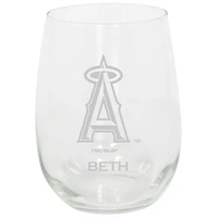 Los Angeles Angels 15oz. Personalized Stemless Etched Glass Tumbler
