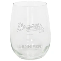 Atlanta Braves 15oz. Personalized Stemless Etched Glass Tumbler