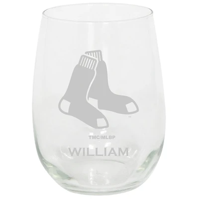 Boston Red Sox 15oz. Personalized Stemless Etched Glass Tumbler