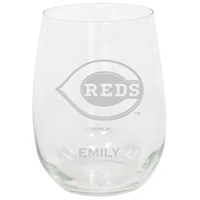 Cincinnati Reds 15oz. Personalized Stemless Etched Glass Tumbler